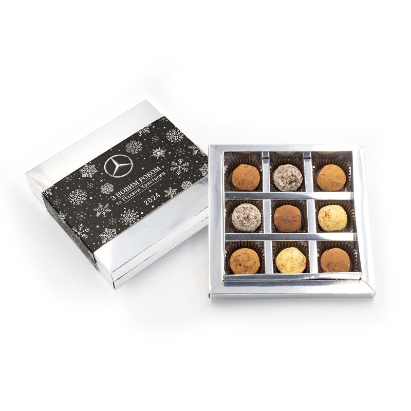 Шоколадний набір French truffle box зі своїм лого 110 г Шоколадний набір French truffle box зі своїм лого 110 г Фото 3