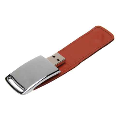Кожаная USB-Флешка с отверстием для брелка с вашим логотипом 32Gb Кожаная USB-Флешка с отверстием для брелка с вашим логотипом 32Gb Фото 2