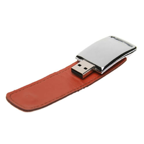 Кожаная USB-Флешка с отверстием для брелка с вашим логотипом 32Gb Кожаная USB-Флешка с отверстием для брелка с вашим логотипом 32Gb Фото 3