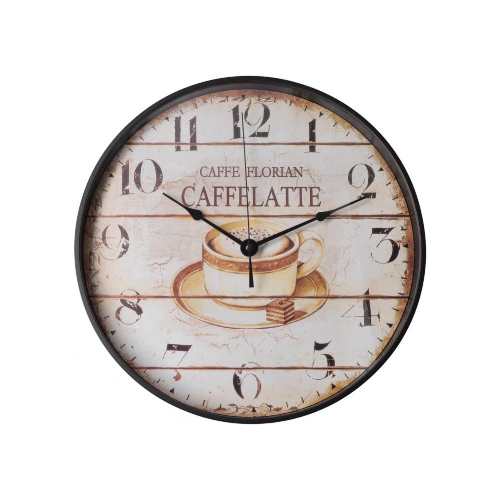 Часы настенные пластиковые Optima CAFFELATTE с логотипом 31.5 см Часы настенные пластиковые Optima CAFFELATTE с логотипом 31.5 см Фото
