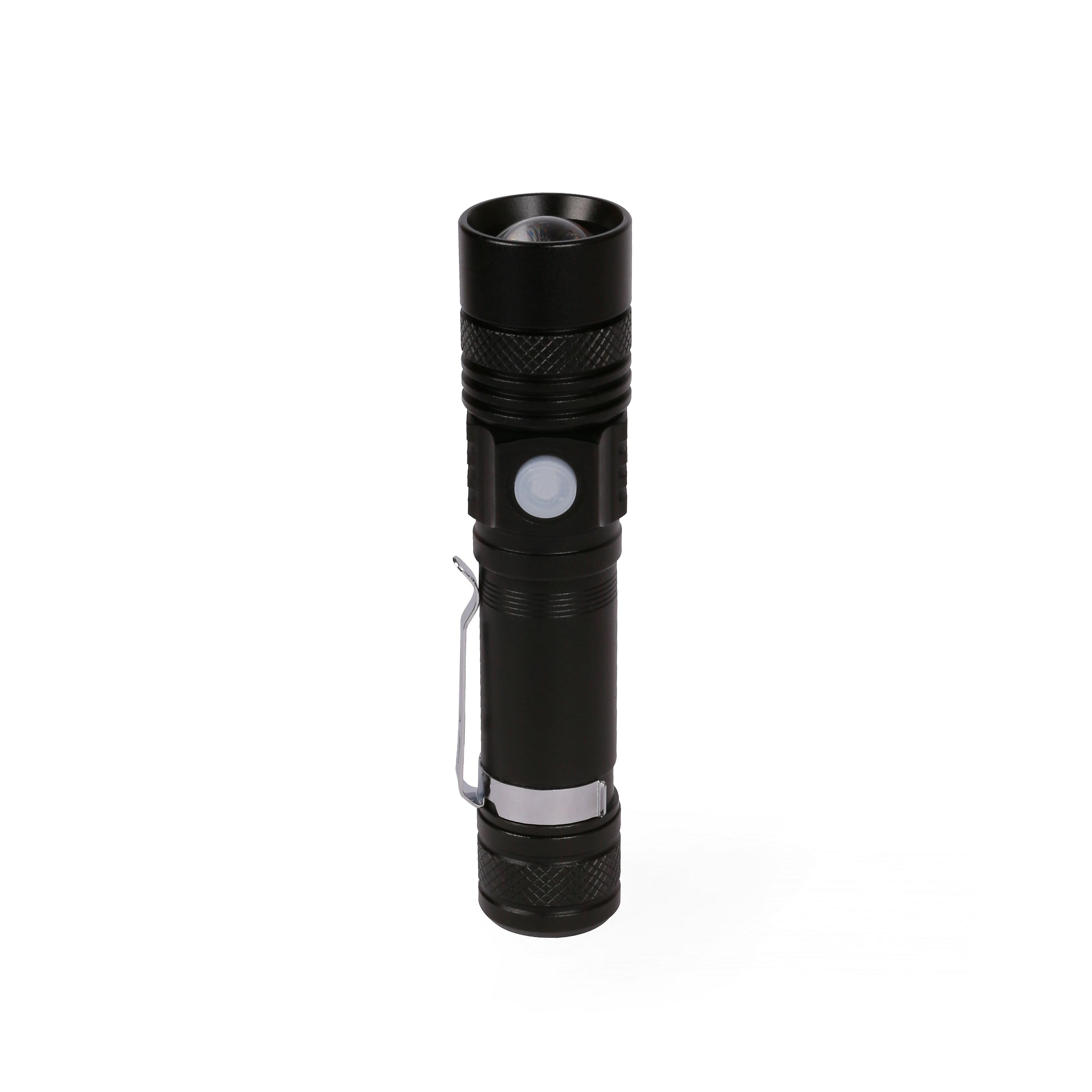 Черный фонарик Focus, TM Discover с зарядкой от USB с логотипом Черный фонарик Focus, TM Discover с зарядкой от USB с логотипом Фото