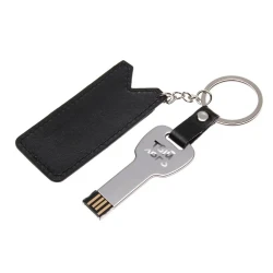 Флэш-память ключ в кожаном чехле с вашим лого 32 Gb